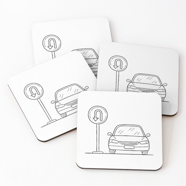 Item preview, Car Stopped Near U Turn Sign designed and sold by rasagamastore.