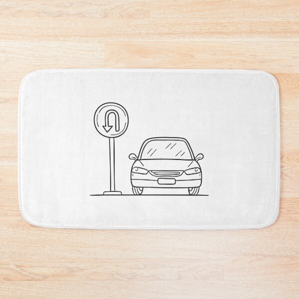 Item preview, Car Stopped Near U Turn Sign designed and sold by rasagamastore.