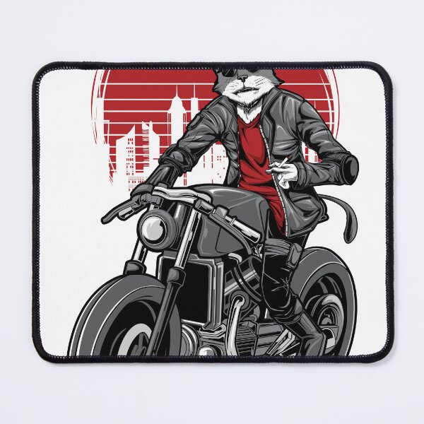 Item preview, Cool Biker Cat – Retro Motorcycle Rider Graphic T-Shirt designed and sold by FanshopMA.