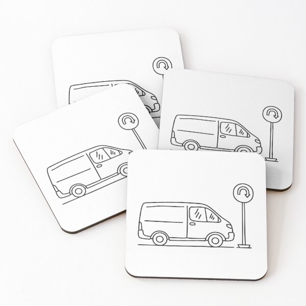 Item preview, Delivery Van Near U Turn Sign designed and sold by rasagamastore.
