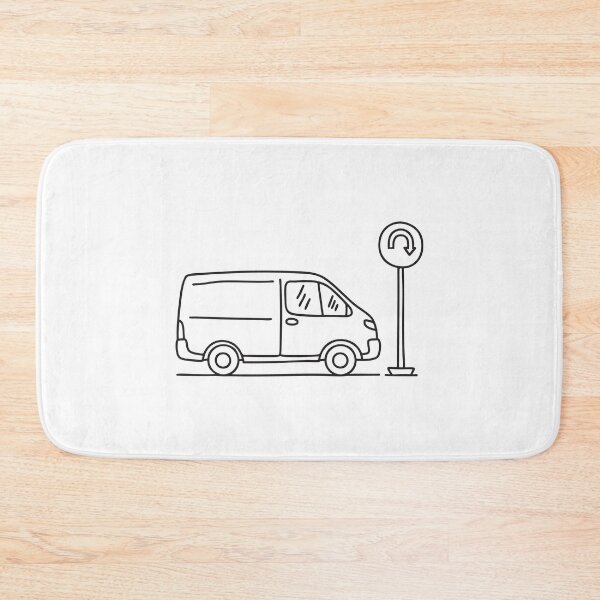 Item preview, Delivery Van Near U Turn Sign designed and sold by rasagamastore.
