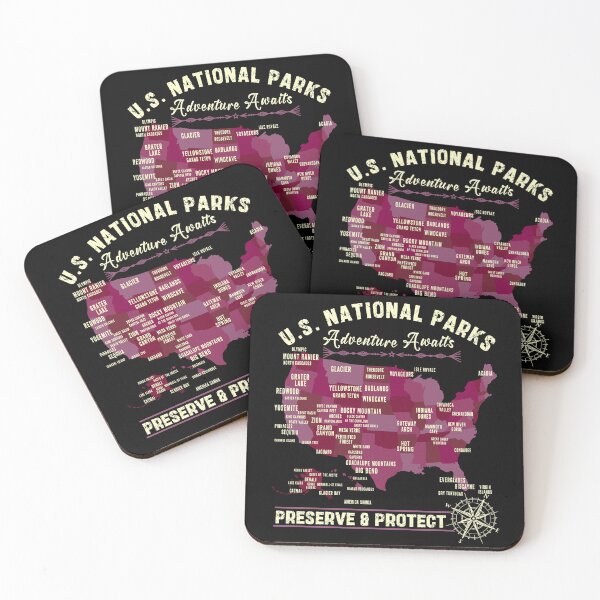 Item preview, usa map national parks list  designed and sold by schoolofbullies.