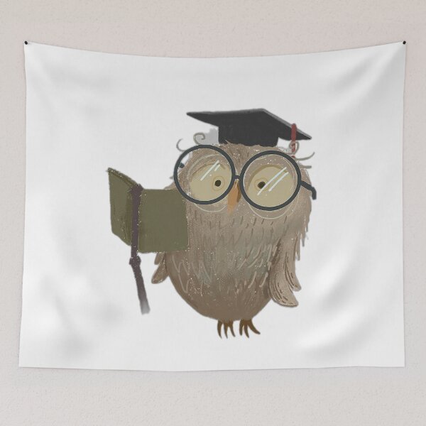 Item preview, Cute Wise Owl Reading a Book designed and sold by DailyDoodlesBySumbul.