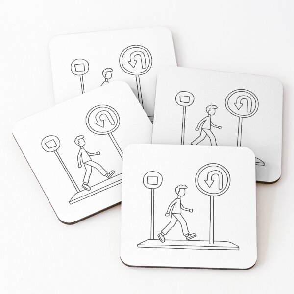 Item preview, Person Walking Past U Turn Sign designed and sold by rasagamastore.