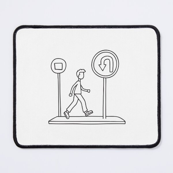 Item preview, Person Walking Past U Turn Sign designed and sold by rasagamastore.