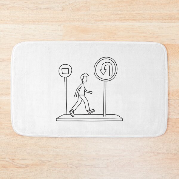 Item preview, Person Walking Past U Turn Sign designed and sold by rasagamastore.