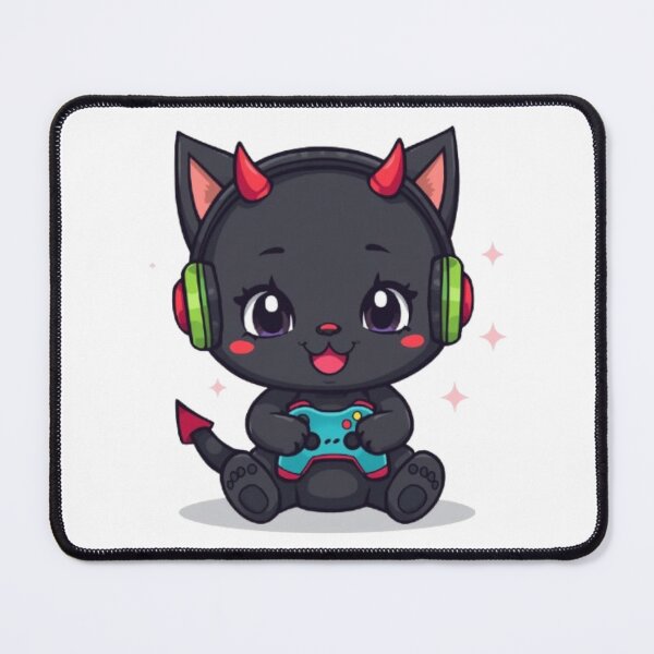 Item preview, Cute Black Devil Cat Gamer Gift Kawaii Gaming Sticker designed and sold by Stylestickers55.