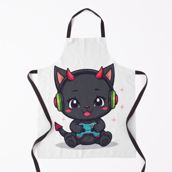Item preview, Cute Black Devil Cat Gamer Gift Kawaii Gaming Sticker designed and sold by Stylestickers55.