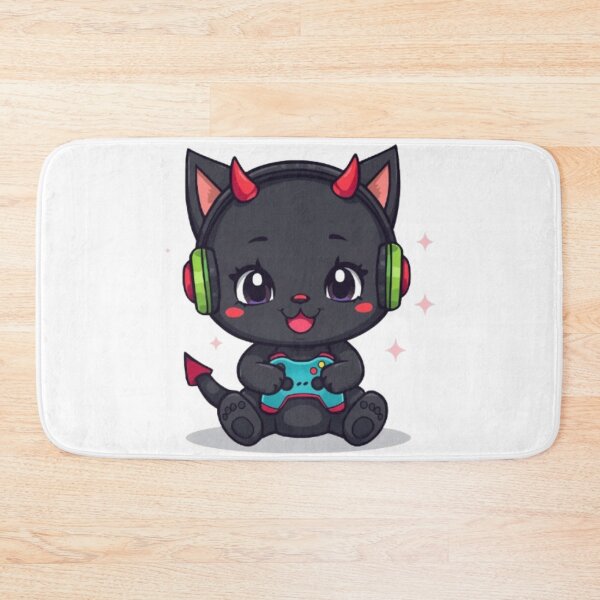 Item preview, Cute Black Devil Cat Gamer Gift Kawaii Gaming Sticker designed and sold by Stylestickers55.