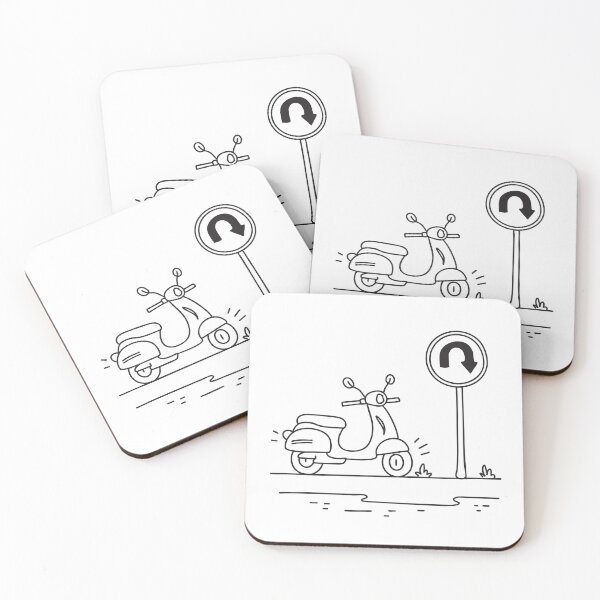 Item preview, Scooter Turning Near U Turn Symbol designed and sold by rasagamastore.