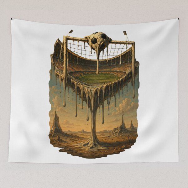 Item preview, Melting Soccer Stadium Surrealism Art Print designed and sold by Anne97s.