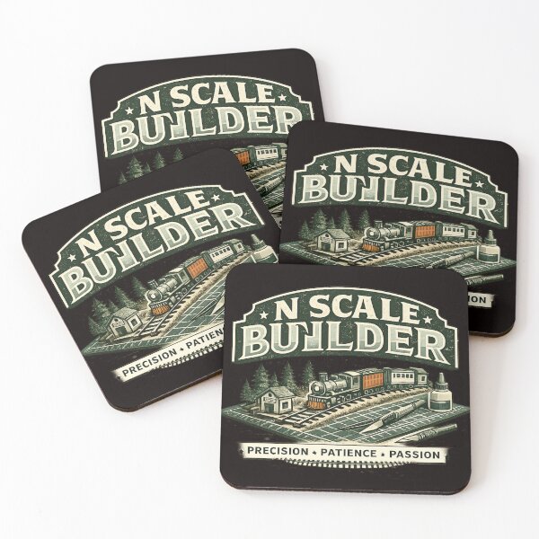 Item preview, N Scale Builder Vintage Model Railroad Graphic | Miniature Railway Hobby Gift designed and sold by Tadeusz1.