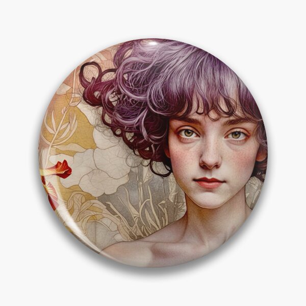 Item preview, Vintage Portrait with Red Lilies designed and sold by ©Janis Zroback.