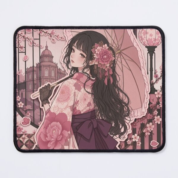 Item preview, Pink Hakama Lady - kawaii version designed and sold by Japanese Vibes.