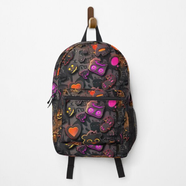 Item preview, 3D Neon Pop Art Sticker Collage - Cyberpunk Graffiti Monster Pattern designed and sold by GrimNest.
