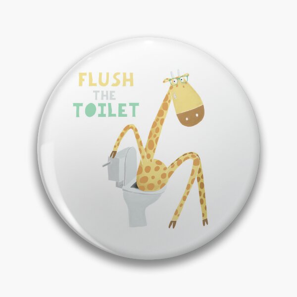 Item preview, Please Flush The Toilet! Funny Giraffe Flushing The Toilet By Carla Daly designed and sold by Carla Daly.