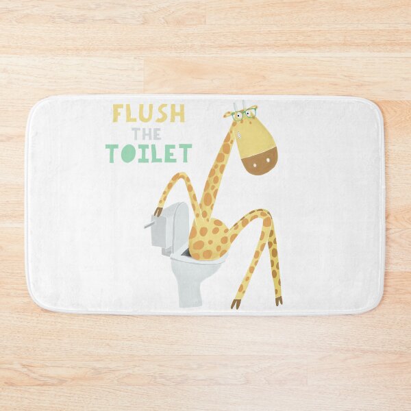 Item preview, Please Flush The Toilet! Funny Giraffe Flushing The Toilet By Carla Daly designed and sold by Carla Daly.
