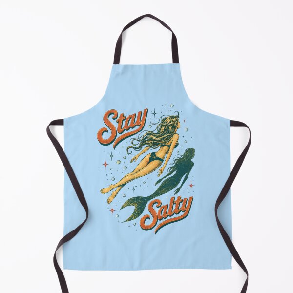 Item preview, Stay Salty Retro Mermaid Shadow Vintage Ocean Tee designed and sold by VIVID COLORS CLUB.
