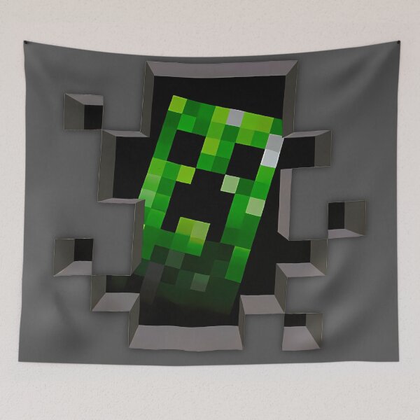 Item preview, Minecraft Creeper Peeking Through Wall - Pixel Fan Art Gaming Design designed and sold by Ruyugu.
