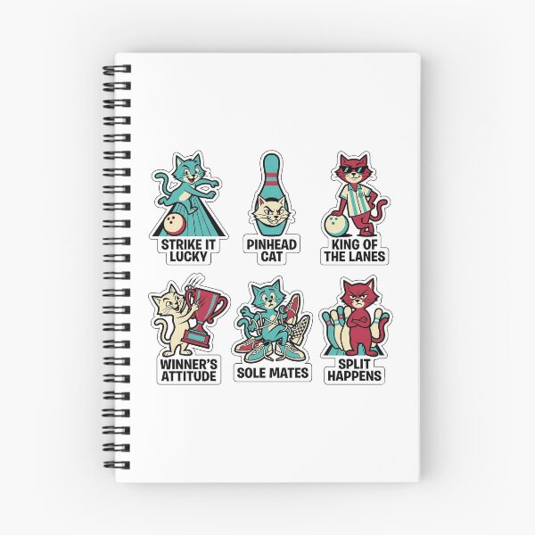 Item preview, Vintage Cat Bowling Sticker Pack - Retro Sport & Strike Puns designed and sold by SimpleP.