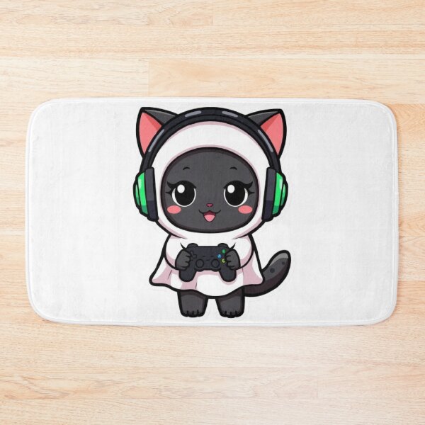 Item preview, Kawaii Ghost Cat Gaming Sticker Cute Black Kitten Gamer Gift designed and sold by Stylestickers55.
