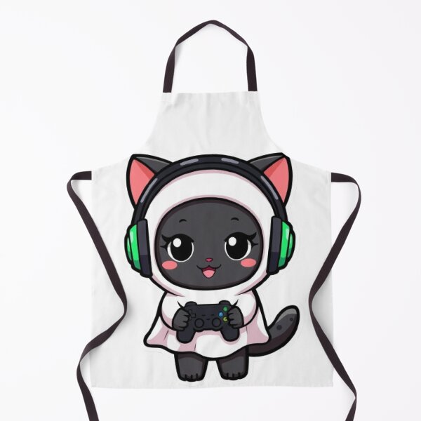 Item preview, Kawaii Ghost Cat Gaming Sticker Cute Black Kitten Gamer Gift designed and sold by Stylestickers55.