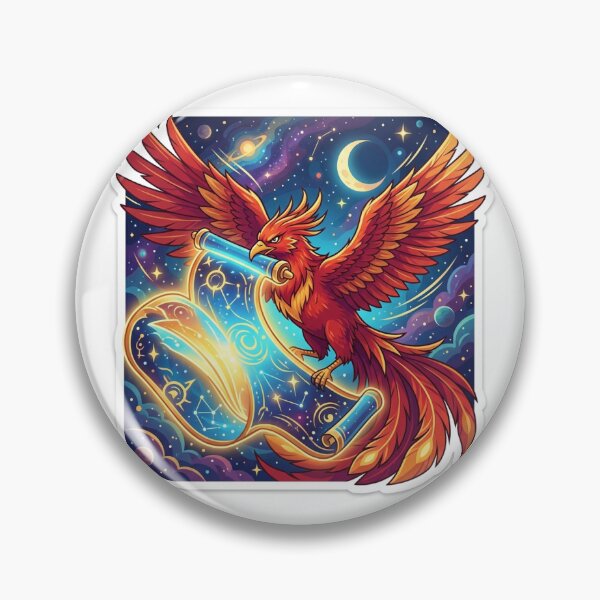 Item preview, Mythical Phoenix Holding Magical Scroll Anime Sticker for Fantasy Lovers designed and sold by uegi.
