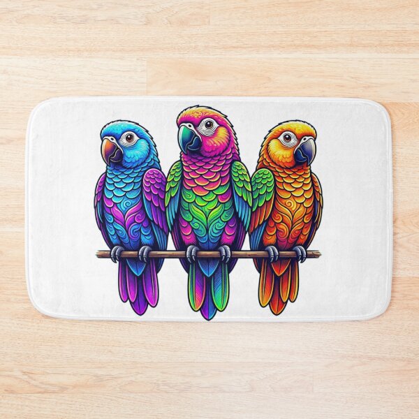 Item preview, Vibrant Rainbow Parrots Trio Art designed and sold by BRTSHA88.