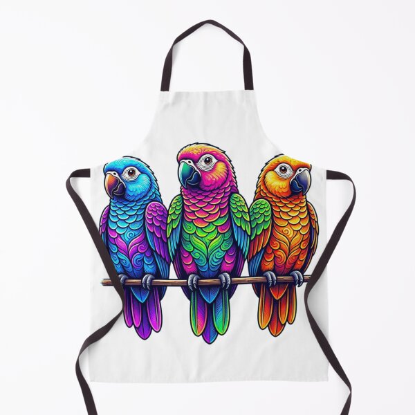 Item preview, Vibrant Rainbow Parrots Trio Art designed and sold by BRTSHA88.