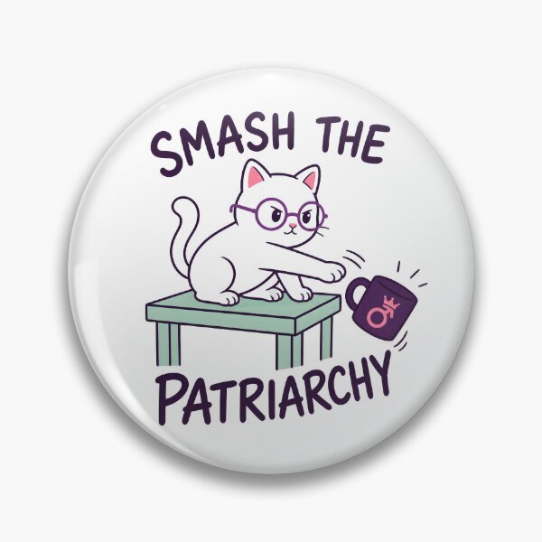 Item preview, Smash The Patriarchy - Funny Feminist Cat Pushing Mug Off Table designed and sold by Channel1Design.