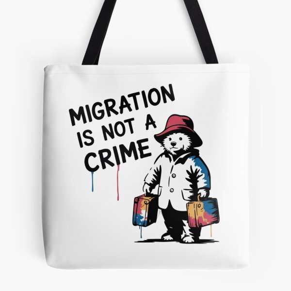 Item preview, Banksy Bear - Migration is not a crime designed and sold by 123ks.