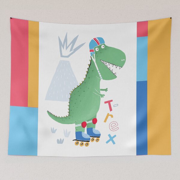 Item preview, Funny Roller Blading T-Rex with Colorful Text by Children's Artist Carla Daly designed and sold by Carla Daly.