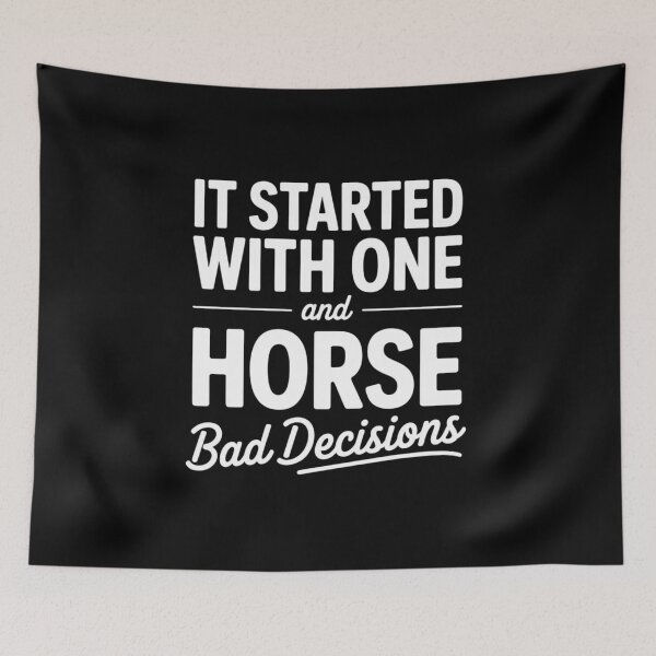 Item preview, It Started With One Horse Bad Decisions T-Shirt, Funny Horse Lover Gift, Equestrian Rider Graphic Tee designed and sold by Trendably.