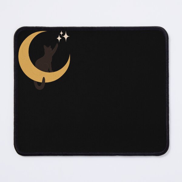 Item preview, Chat Noir sur Croissant de Lune et Étoiles designed and sold by LunaCat Studio.