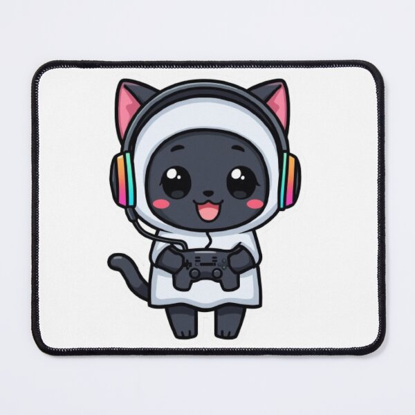 Item preview, Cute Ghost Kitty Gamer RGB Headset Kawaii Halloween Sticker designed and sold by Stylestickers55.