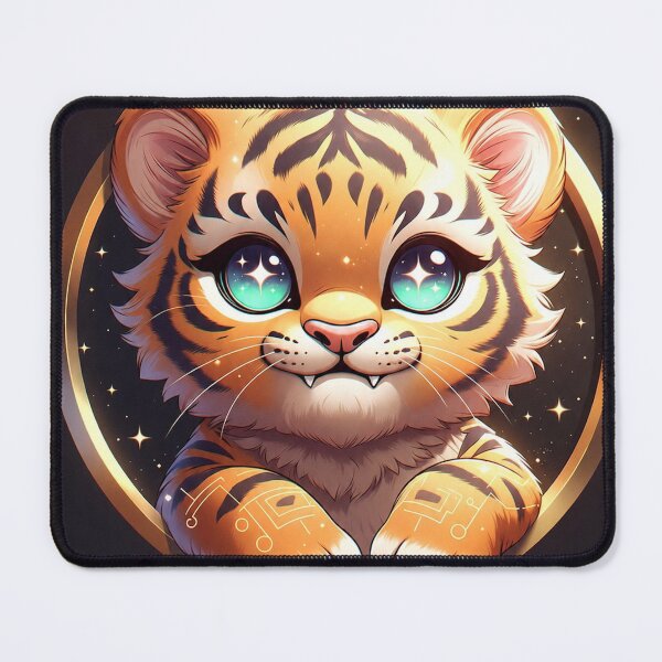 Item preview, Cute Tiger Cub Portrait Kids Gift Kawaii Tiger Art Sticker Poster NeoTigLuna designed and sold by NeoTigLuna.