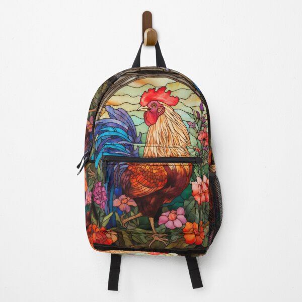 Item preview, Rooster Stained Glass Window Colorful Farmhouse Art designed and sold by pinkal.
