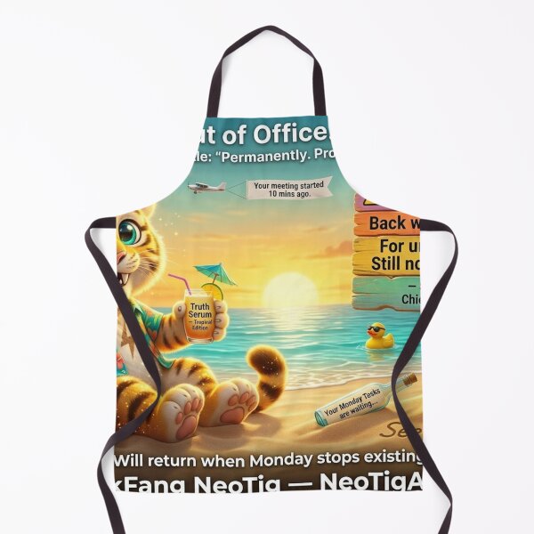 Item preview, Funny Out Of Office Tiger Beach Vacation Humor Coworker Gift Mug NeoTigLuna designed and sold by NeoTigLuna.