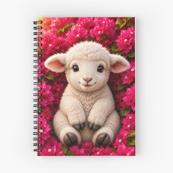 Item preview, Cute Baby Lamb in Blooming Pink Flowers designed and sold by Rohan132.