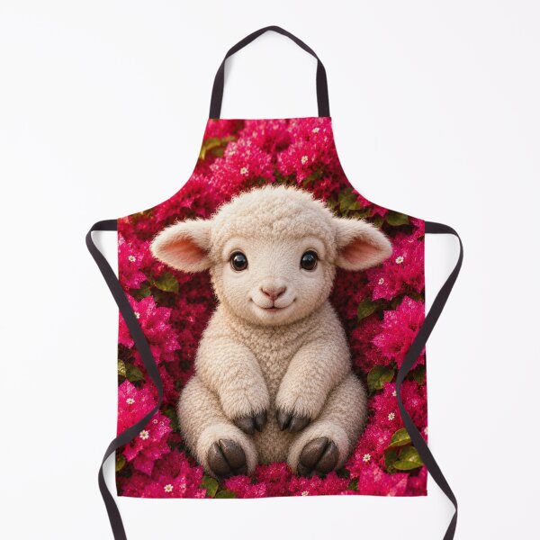 Item preview, Cute Baby Lamb in Blooming Pink Flowers designed and sold by Pure Craft.