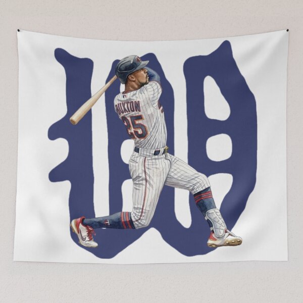Item preview, Byron Buxton Minnesota Twins #25 Watercolor Baseball Swing Illustration designed and sold by cucuzeus.