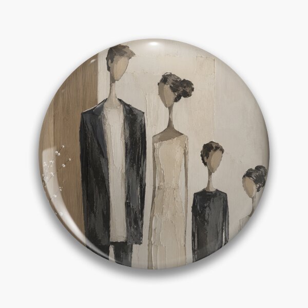 Item preview, Modern Textured Family Portrait – Minimalist Palette Knife Art designed and sold by marianka91.
