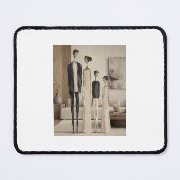 Item preview, Modern Textured Family Portrait – Minimalist Palette Knife Art designed and sold by marianka91.