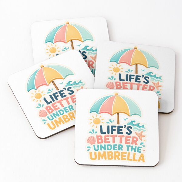 Item preview, Life is better under the umbrella: a beautiful and colorful summer beach design. designed and sold by FusiTink.