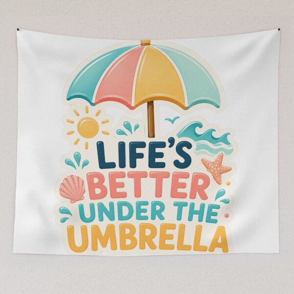 Item preview, Life is better under the umbrella: a beautiful and colorful summer beach design. designed and sold by FusiTink.