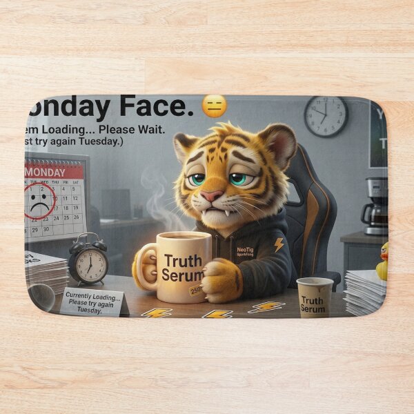 Item preview, Funny Monday Face Tiger Mug Coworker Gift Office Humor Work Gift NeoTigLuna designed and sold by NeoTigLuna.