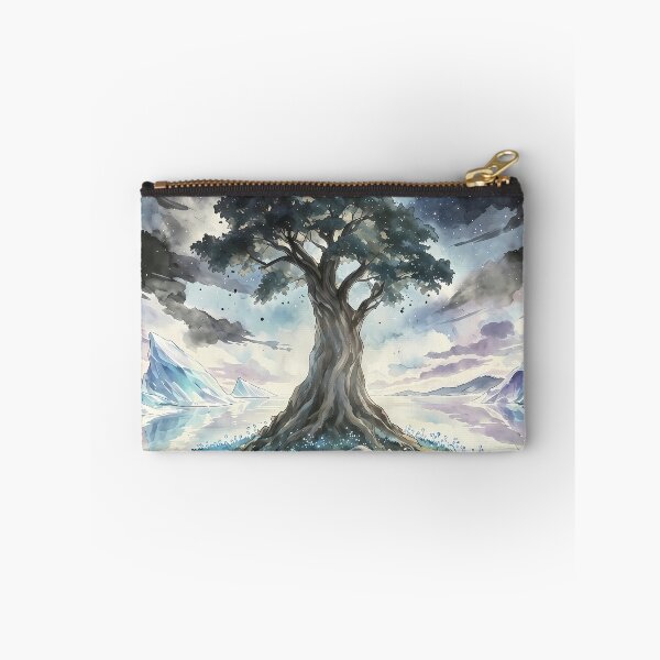 Item preview, Fantasy World Tree Under Starry Sky Watercolor designed and sold by HezeOtakuArt.