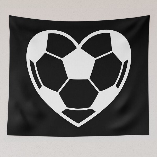 Item preview, Heart Shaped Soccer Ball Silhouette White  designed and sold by Anne97s.