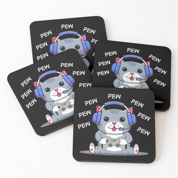 Item preview, Cute Gaming Cat T-Shirt | Gamer Kitty with Headset | Pew Pew Cat | Funny Video Game Cat Shirt | Cat Lover Gift designed and sold by FanshopMA.