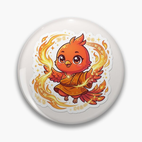 Item preview, Cute Vermilion Bird Monk Chibi Sticker with Holy Fire Magic designed and sold by uegi.